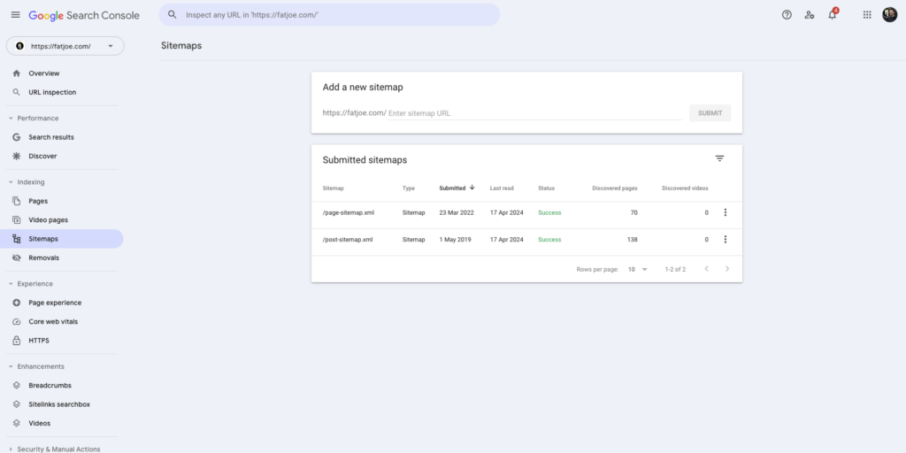 Google Sitemap Submission