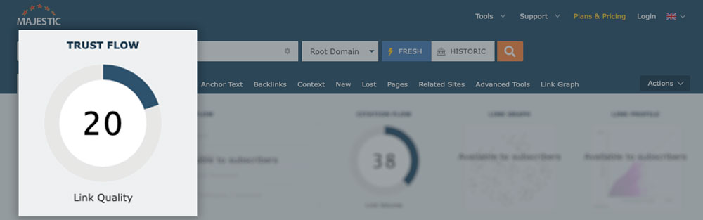 Trust Flow SEO Metric from Majestic