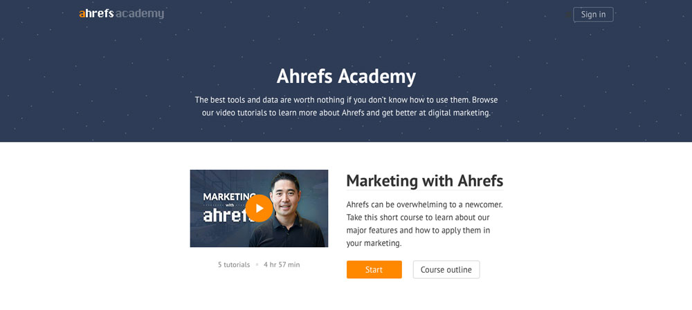 Ahrefs academy screenshot