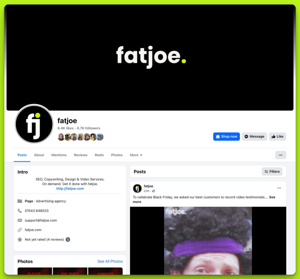 fatjoe Facebook example