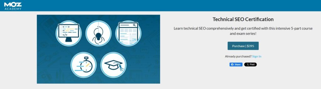 Moz Academy Technical Certification