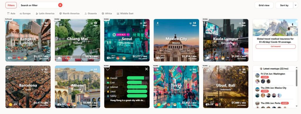 Nomad List screenshot