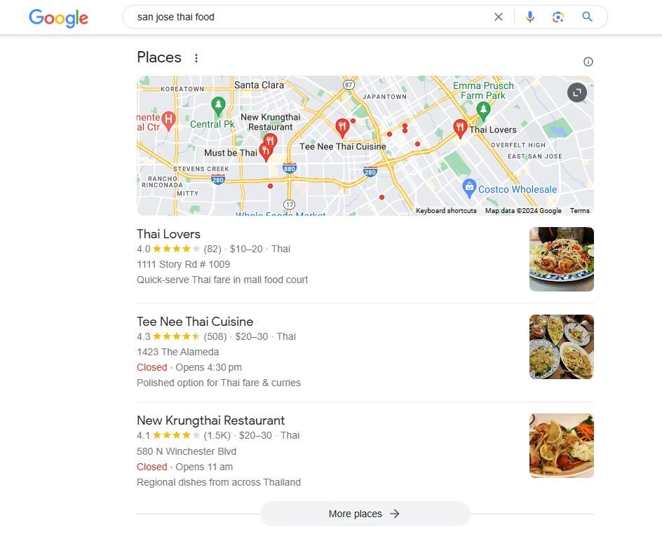 Google Local Pack example