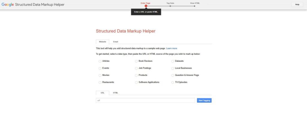 Structured data markup helper