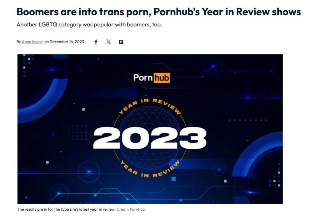 Pornhub's Year In Review example media coverage