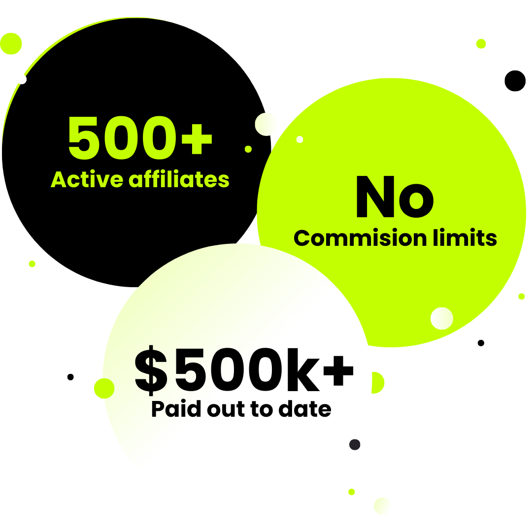 500+ Active affiliates No Commission limits $500k+ Paid out to date