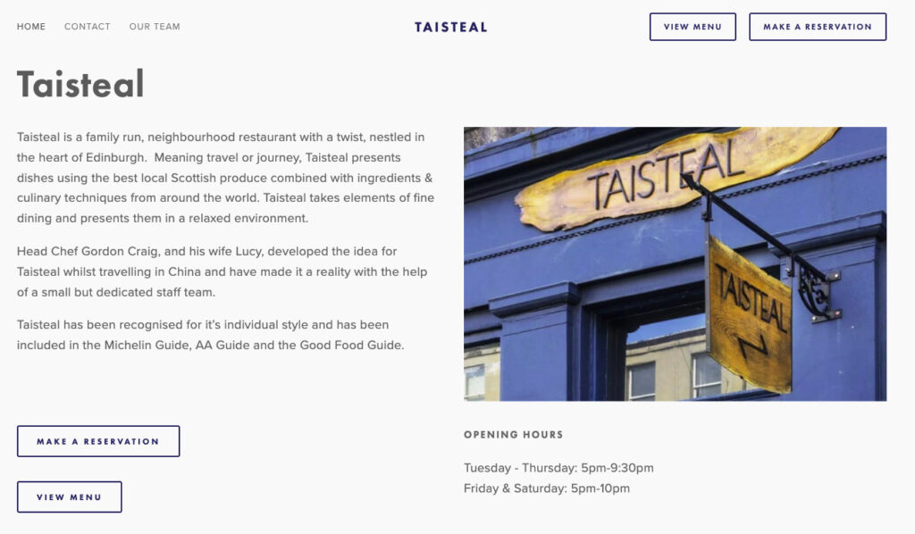 Taisteal About Us example
