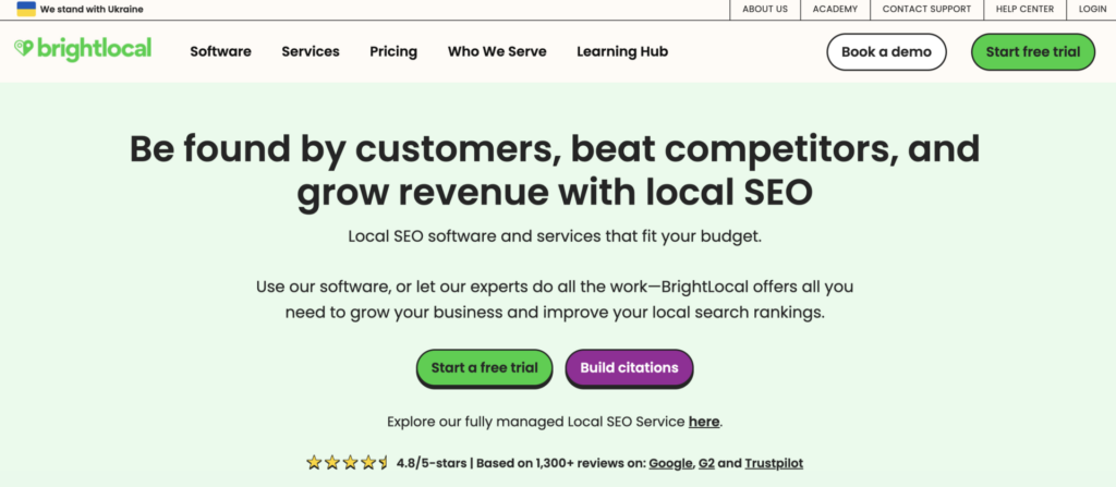 Brightlocal Homepage