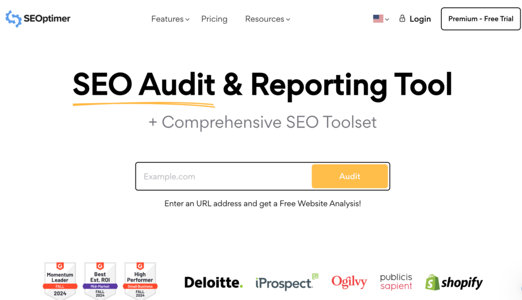 SEOptimer Homepage