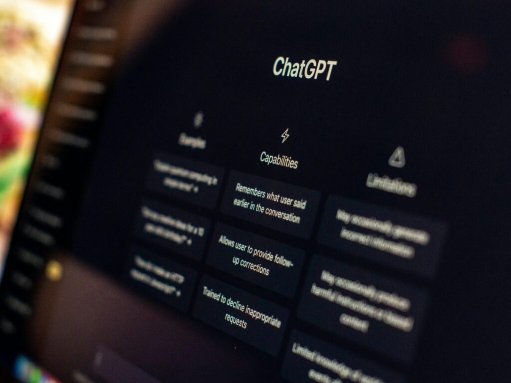 ChatGPT homepage on a laptop