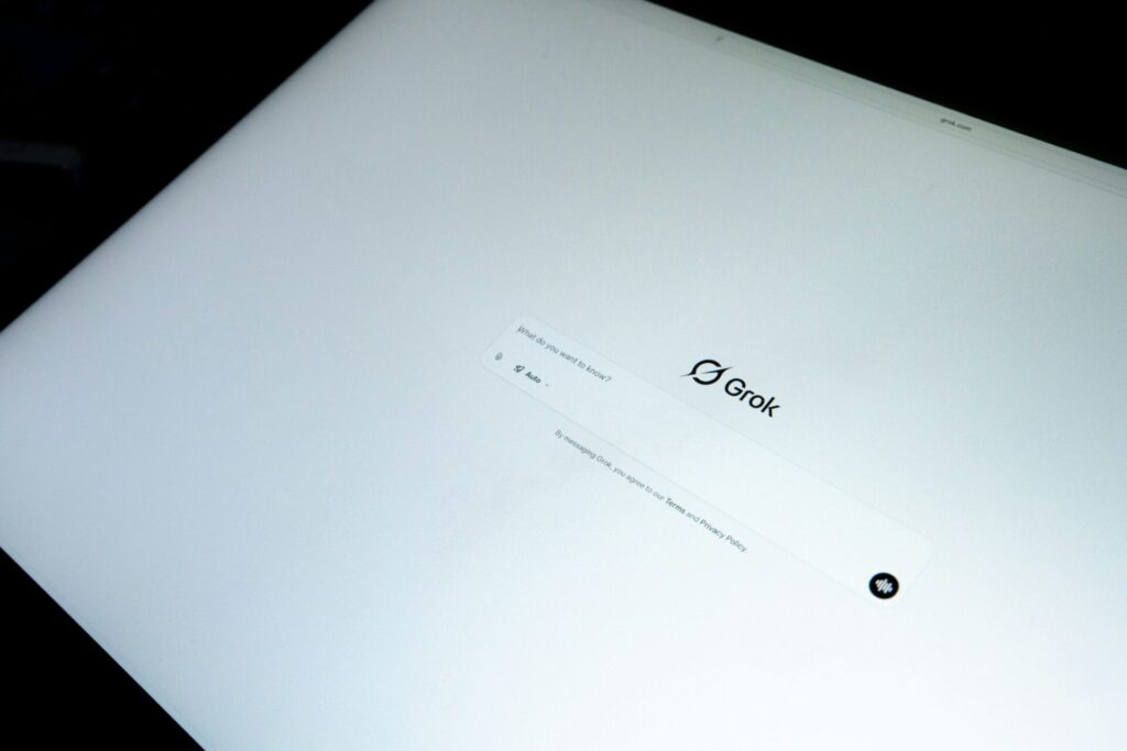 Grok AI homepage