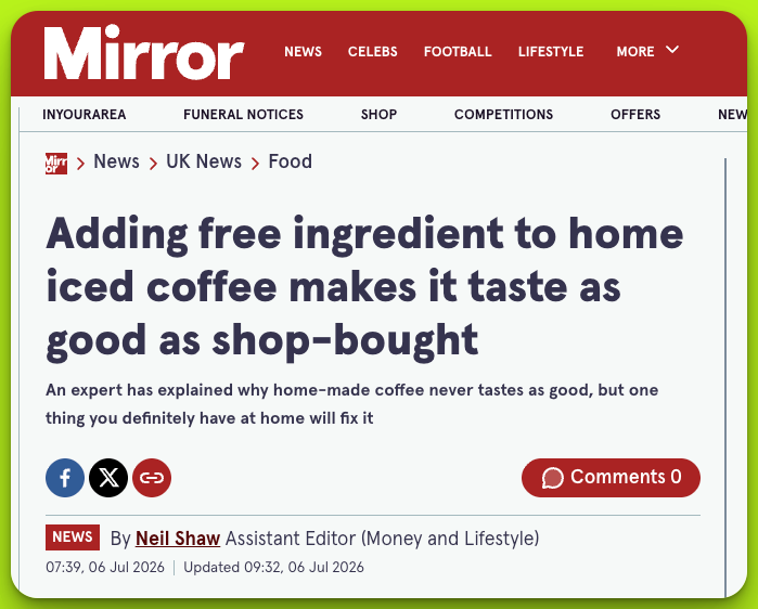 Contact Coffee Co Mirror Coverage